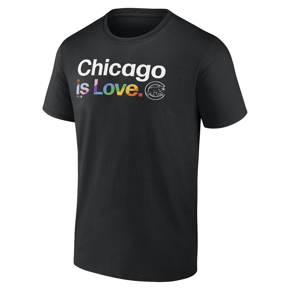 Men's Profile Black Chicago Cubs Big & Tall Pride T-Shirt