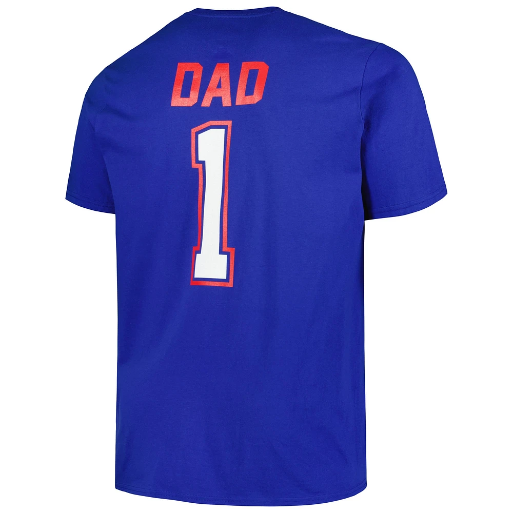 Men's Profile Royal Chicago Cubs Big & Tall #1 Dad T-Shirt
