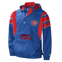 Men's Starter Royal Chicago Cubs Impact Hoodie Half-Zip Jacket
