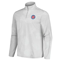 Men's Tommy Bahama Gray Chicago Cubs Delray Frond IslandZone Half-Zip Jacket