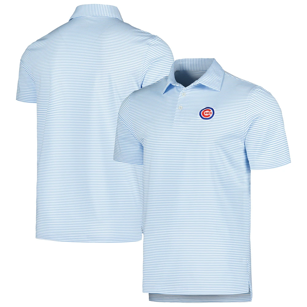 Men's Vineyard Vines Light Blue/White Chicago Cubs Bradley Stripe Polo