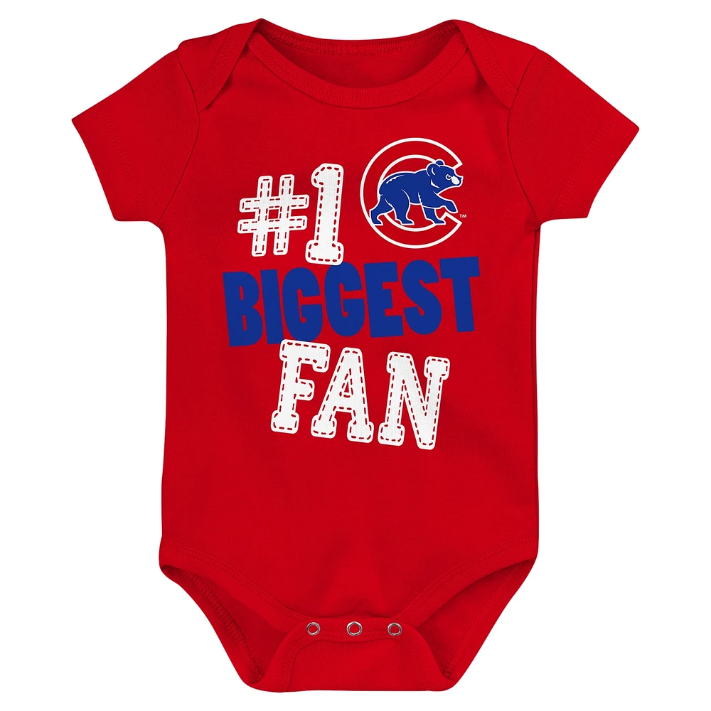 Newborn & Infant Chicago Cubs 3-Pack Fan Pennant Bodysuit Set