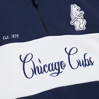 Women's Mitchell & Ness Navy Chicago Cubs Cooperstown Collection Quarter-Zip Pullover Top