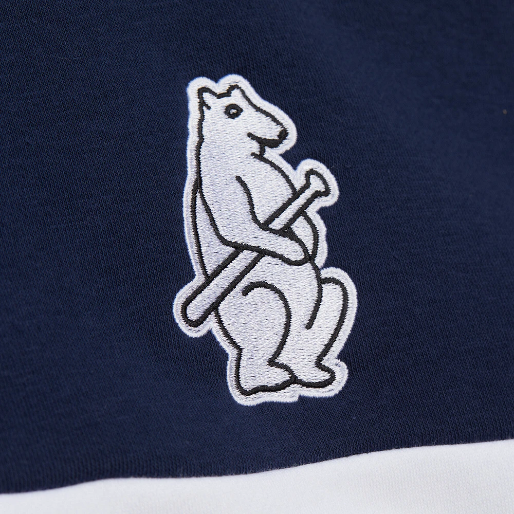Women's Mitchell & Ness Navy Chicago Cubs Cooperstown Collection Quarter-Zip Pullover Top