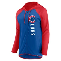 Women's Fanatics Royal/Red Chicago Cubs Forever Fan Full-Zip Hoodie Jacket