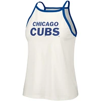 Women's Lusso  White Chicago Cubs Nadine Halter Tank Top