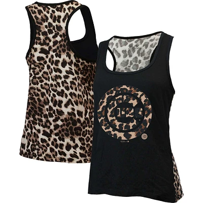 Majestic Threads - Débardeur léopard noir Chicago Cubs pour femme
