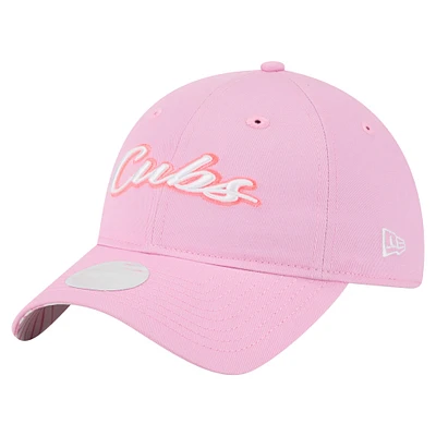 Casquette ajustable 9TWENTY rose New Era pour femme, Chicago Cubs, fête des mères