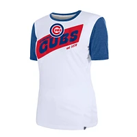 Women's New Era White Chicago Cubs Colorblock T-Shirt