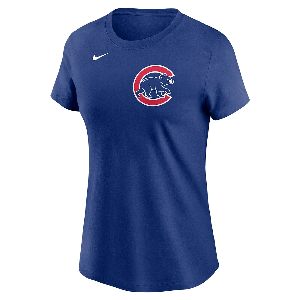 Women's Nike Kyle Tucker Blue Chicago Cubs Fuse Name & Number T-Shirt