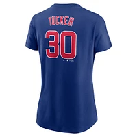 Women's Nike Kyle Tucker Blue Chicago Cubs Fuse Name & Number T-Shirt