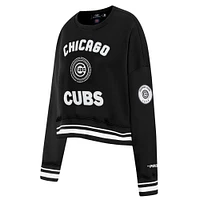 V110751 Cubs SWTLADCRW LCCC314724-BLK #3 - COL RAS DU COU POUR FEMMES NOIR AVEC PERLES CÔTELÉES FLC