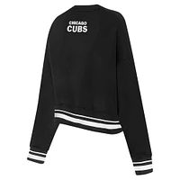 V110751 Cubs SWTLADCRW LCCC314724-BLK #3 - COL RAS DU COU POUR FEMMES NOIR AVEC PERLES CÔTELÉES FLC