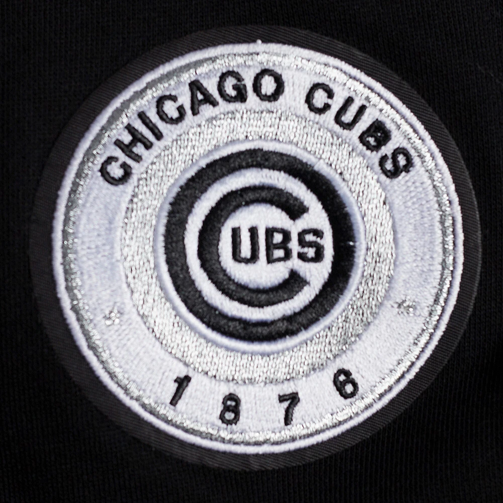 V110751 Cubs SWTLADCRW LCCC314724-BLK #3 - COL RAS DU COU POUR FEMMES NOIR AVEC PERLES CÔTELÉES FLC