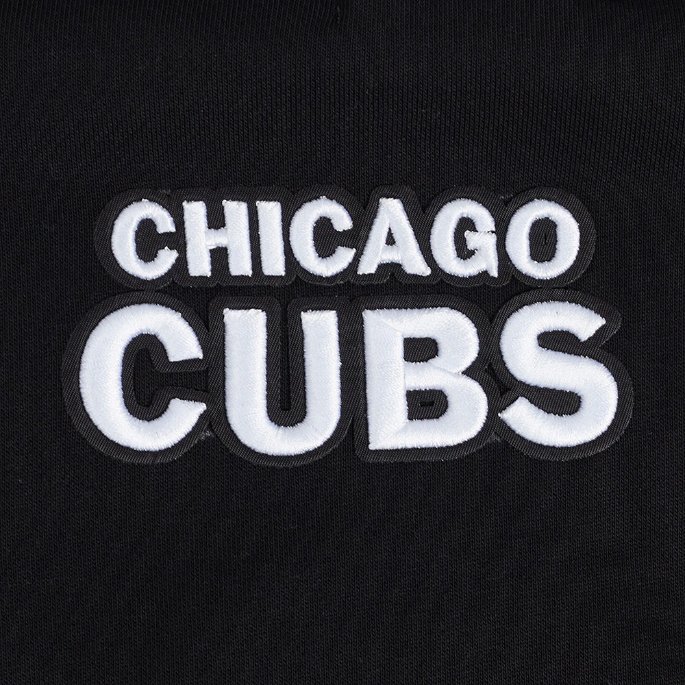V110751 Cubs SWTLADCRW LCCC314724-BLK #3 - COL RAS DU COU POUR FEMMES NOIR AVEC PERLES CÔTELÉES FLC