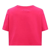 Women's Pro Standard Pink Chicago Cubs Triple Boxy Cropped T-Shirt