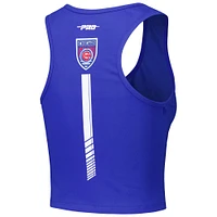 Women's Pro Standard Royal Chicago Cubs Fast Lane Fitted Tri-Blend Cropped Tank Top