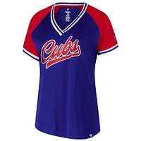 Women's Profile Royal Chicago Cubs Plus Crossover V-Neck T-Shirt