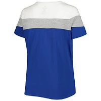 Women's Royal/Heather Gray Chicago Cubs Plus Colorblock T-Shirt