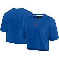 Women's Royal Chicago Cubs Elements Super Soft Boxy Cropped T-Shirt