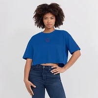 Women's Royal Chicago Cubs Elements Super Soft Boxy Cropped T-Shirt