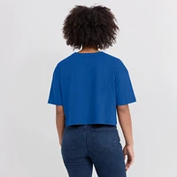 Women's Royal Chicago Cubs Elements Super Soft Boxy Cropped T-Shirt