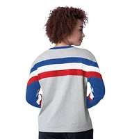 Women's Starter Heather Gray Chicago Cubs Triple A Fashion Color Block Long Sleeve Top