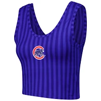 Women's Terez Royal Chicago Cubs Printed Crop Tank Top