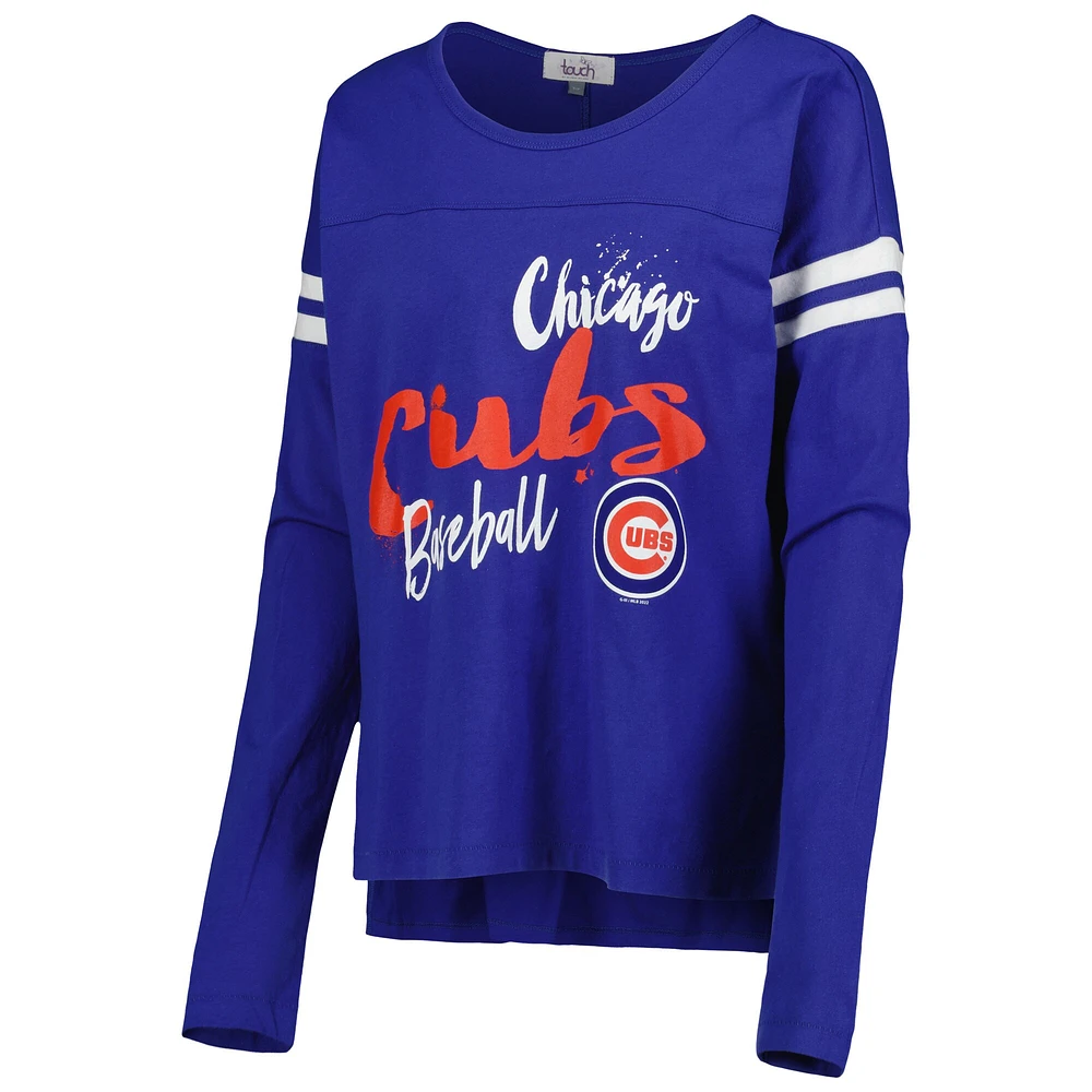 Women's Touch Royal Chicago Cubs Free Agent Long Sleeve T-Shirt