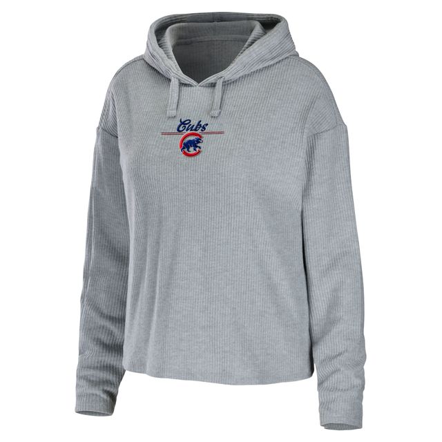 Ensemble de nuit pour femme WEAR by Erin Andrews Chicago Cubs gris chiné à capuche et pantalon avec logo