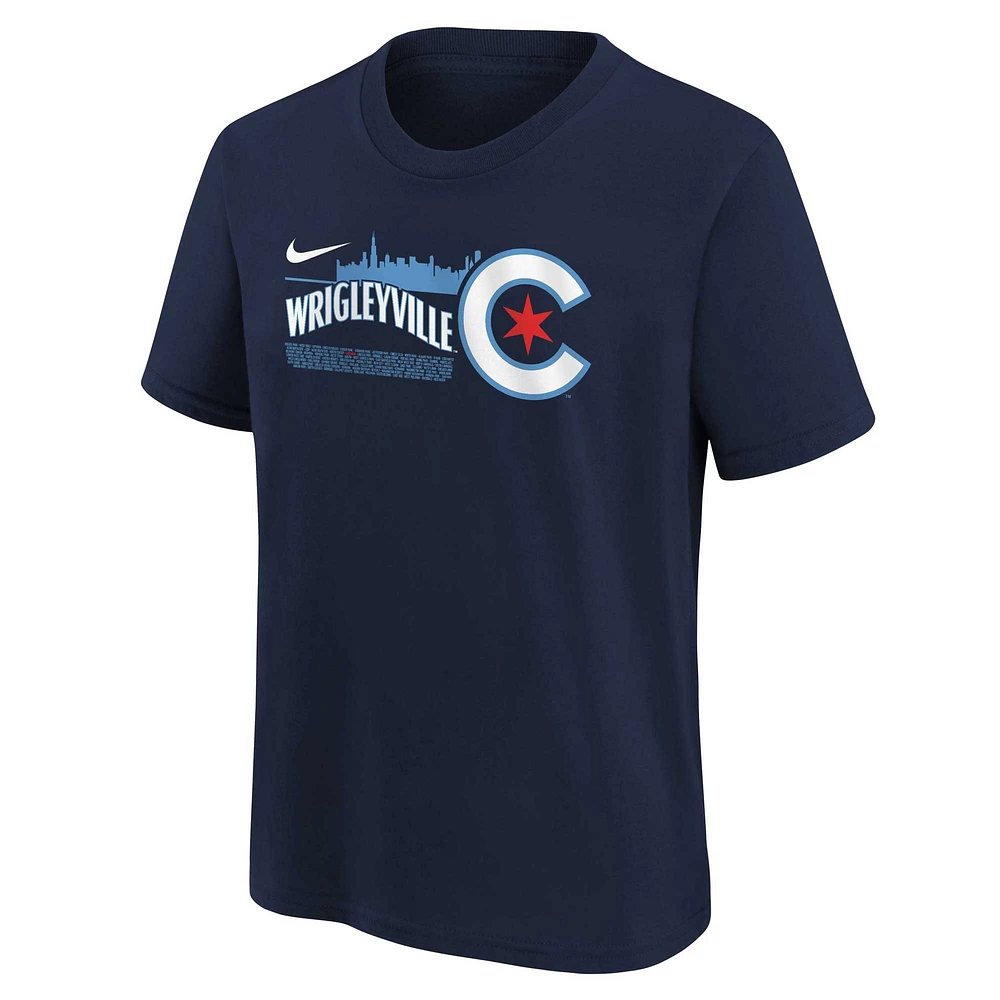 Youth Nike Navy Chicago Cubs 2023 City Connect Team T-Shirt