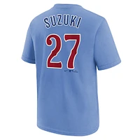 Youth Nike Seiya Suzuki Baby Blue Chicago Cubs  Player Name & Number T-Shirt