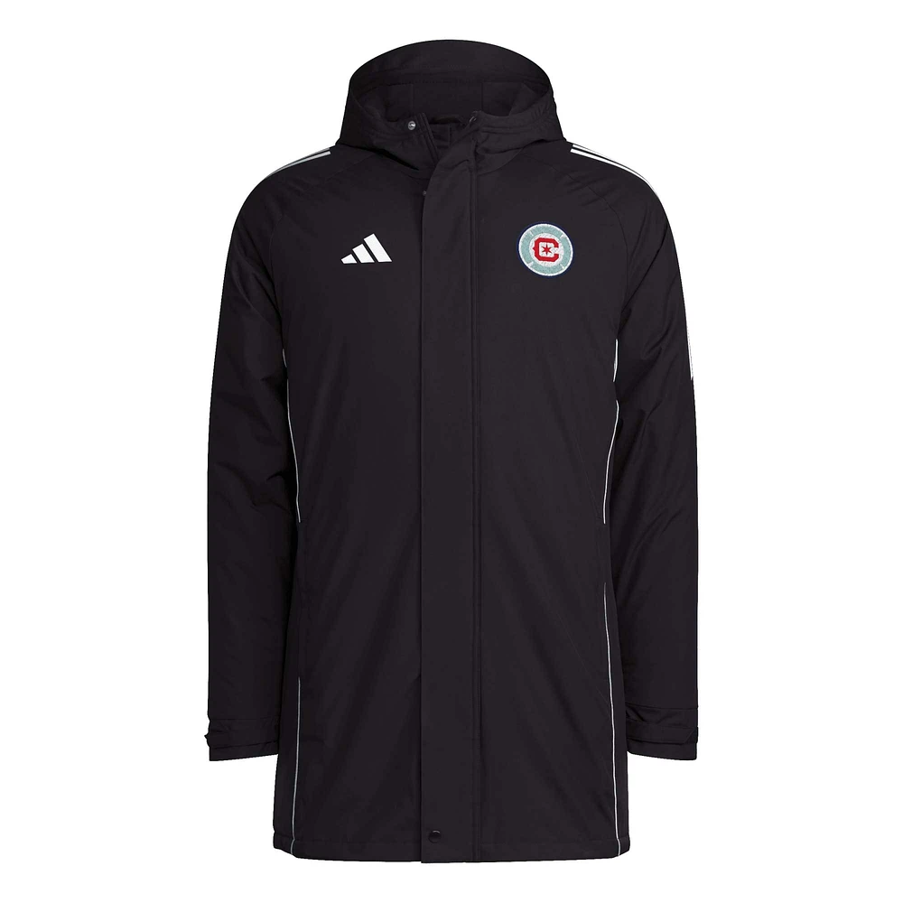 Men's adidas Black Chicago Fire Tiro 24 Full-Zip Hoodie Winter Parka