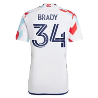 Men's adidas Chris Brady White Chicago Fire 2024 A Kit For All Replica Player Jersey