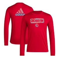 Men's adidas Red Chicago Fire Local Pop AEROREADY Long Sleeve T-Shirt