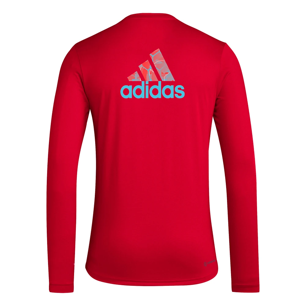 Men's adidas Red Chicago Fire Local Pop AEROREADY Long Sleeve T-Shirt