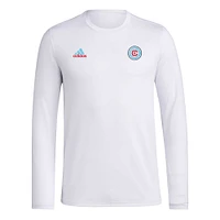 Men's adidas White Chicago Fire Local Stoic AEROREADY Long Sleeve T-Shirt