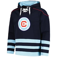 Men's Navy Chicago Fire Hockey Pullover Hoodie