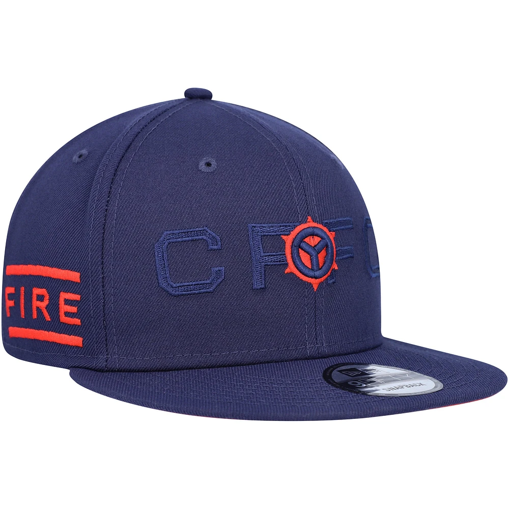 Men's New Era Navy Chicago Fire Kick Off 9FIFTY Snapback Hat
