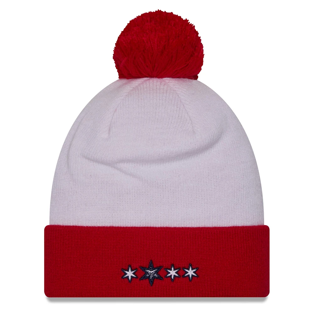 Men's New Era  White Chicago Fire Jersey Hook Cuff Knit Hat with Pom