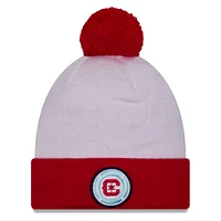 Men's New Era  White Chicago Fire Jersey Hook Cuff Knit Hat with Pom
