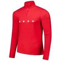 Men's Red Chicago Fire AOP Half-Zip Pullover Top