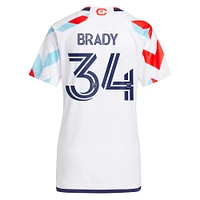 Women's adidas Chris Brady White Chicago Fire 2024 A Kit For All Replica Player Jersey