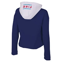 Women's Stadium Essentials Navy Chicago Fire Game Plan Quarter-Zip Hoodie