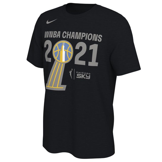 T-shirt à bannière du trophée des champions WNBA Chicago Sky 2021 Nike noir pour homme