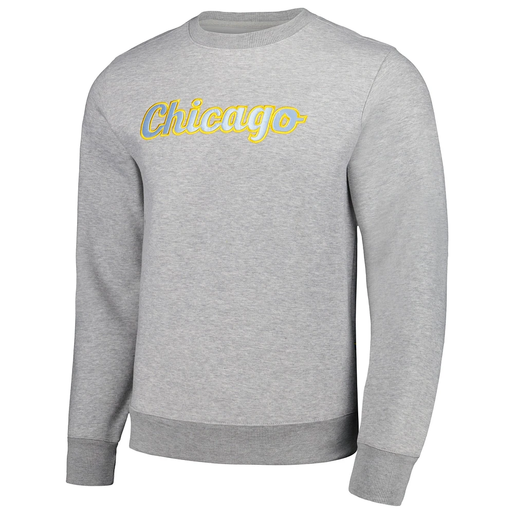 Unisex Heather Grey Chicago Sky Core Pullover Sweatshirt