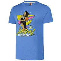 Unisex Homage Angel Reese Sky Blue Chicago Caricature Tri-Blend T-Shirt