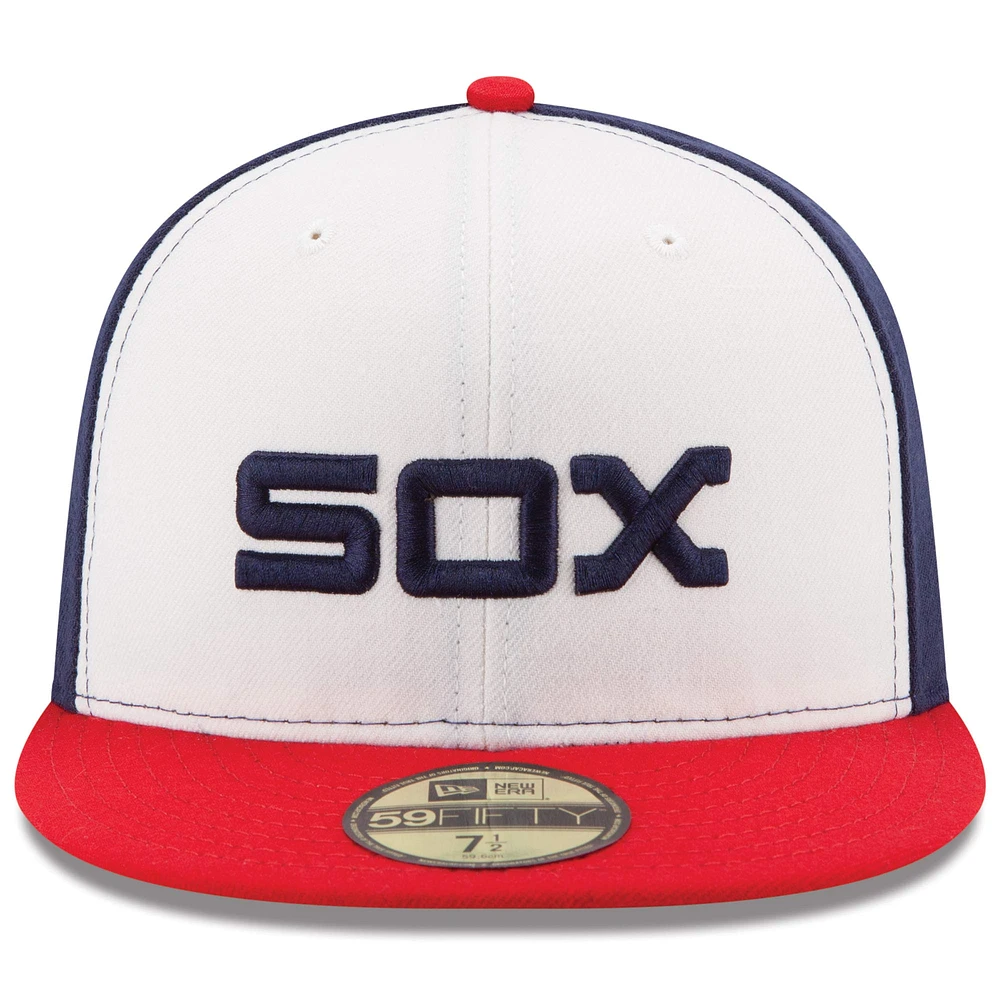 Chicago White Sox New Era Authentic Collection On Field 59FIFTY - Fitted Structured Hat White/Red