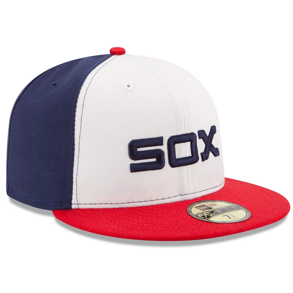 Chicago White Sox New Era Authentic Collection On Field 59FIFTY - Fitted Structured Hat White/Red