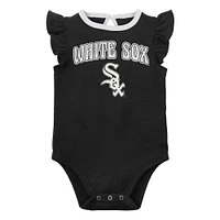 Girls Newborn & Infant Black/Heather Gray Chicago White Sox Little Fan Two-Pack Bodysuit Set